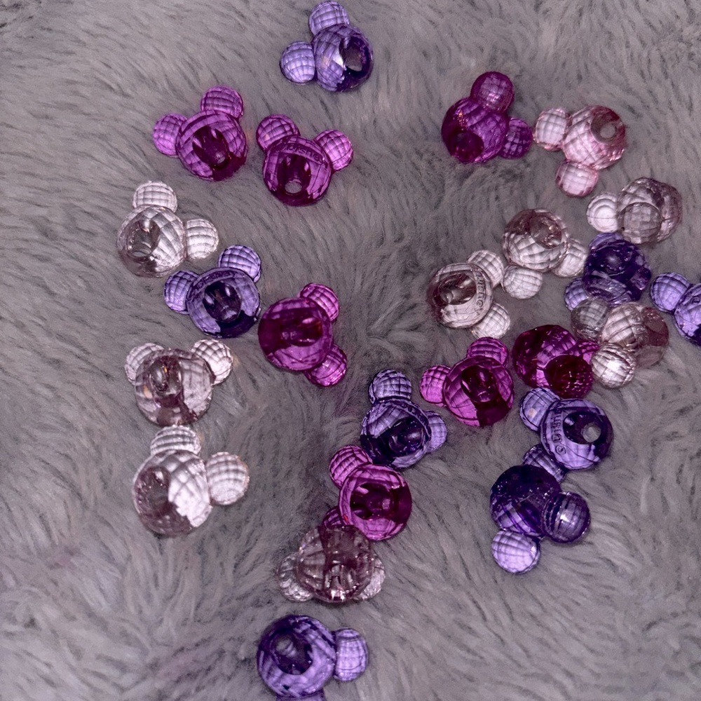 Purple and Pink Mickey Mouse beads - Picture 1 of 2